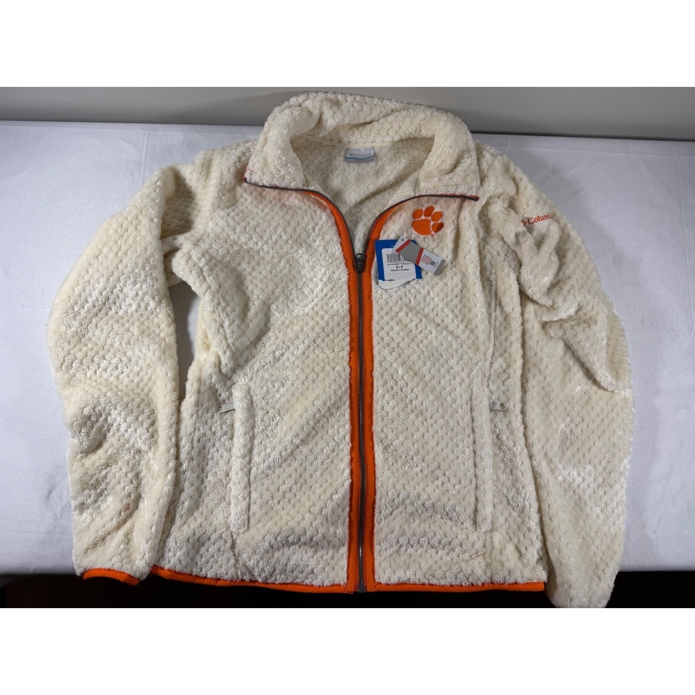 NWT Columbia Clemson Tigers Fire Side II Sherpa Fleece Full-Zip Jacket Sz S
